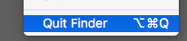 Finder with alt-Quit menu