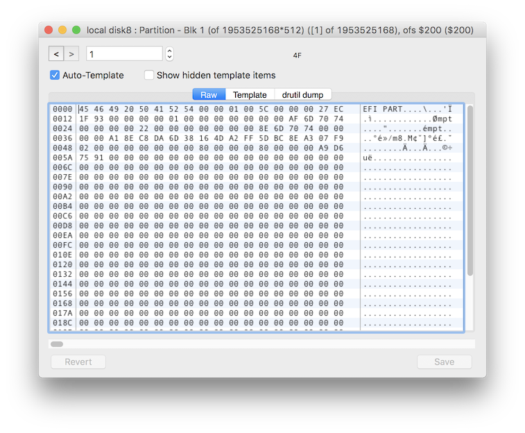 find partition in hex fiend