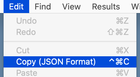 Copy in JSON format